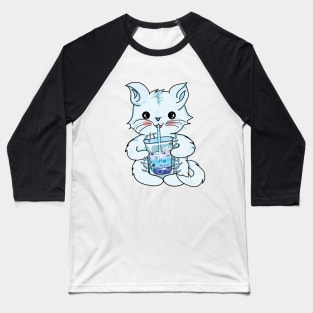 Cat boba tea l cat drinking bubble tea Baseball T-Shirt